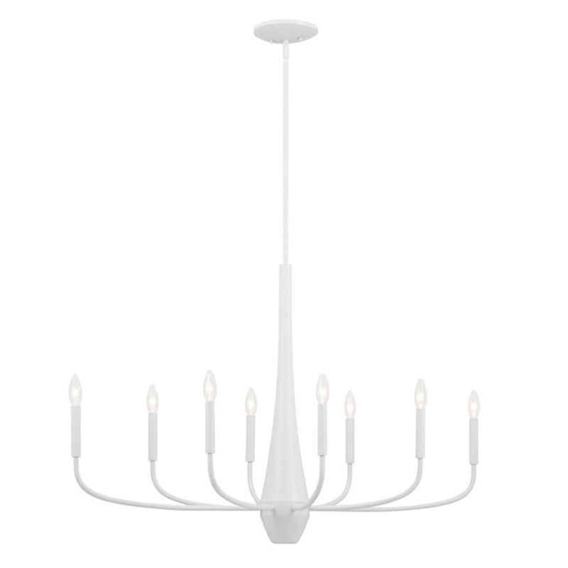 Kichler Deela 41in 8-Light Oval Chandelier | Soft Modern White Steel | Dining Room & Living Room | 41 x 18 x 27 in | Model 52528WH