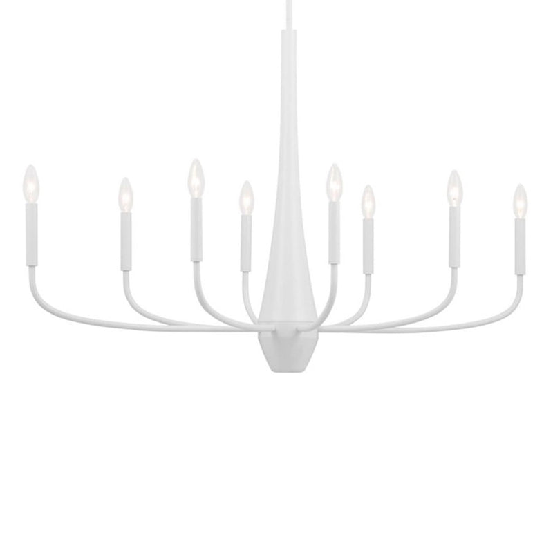 Kichler Deela 41in 8-Light Oval Chandelier | Soft Modern White Steel | Dining Room & Living Room | 41 x 18 x 27 in | Model 52528WH