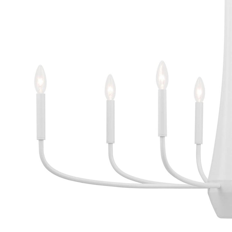 Kichler Deela 41in 8-Light Oval Chandelier | Soft Modern White Steel | Dining Room & Living Room | 41 x 18 x 27 in | Model 52528WH