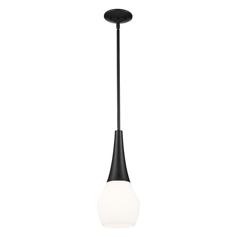 Kichler Deela 17in 1-Light Pendant | White Satin Etched Cased Opal Glass | Kitchen Island & Dining Room | 17 in H | Model 52529WH