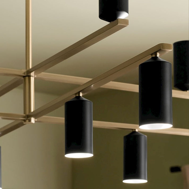 Kichler Gala 56in 12-Light Chandelier | Minimalist Champagne Bronze and White Metal | Dining Room & Living Room | 16 in H | Model 52533CPZWH