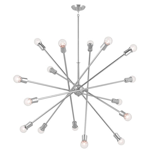 Kichler Armstrong 63in 16-Light Chandelier | Mid-Century Modern Chrome and Sputnik Style | Living Room & Grand Foyer | 21.25 in H | Model 52537CH