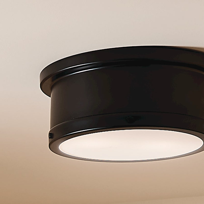 Kichler Serca 18in 3-Light Flush Mount | Polished Nickel Steel | Bathroom & Hallway | Damp Rated | Model 52541PN