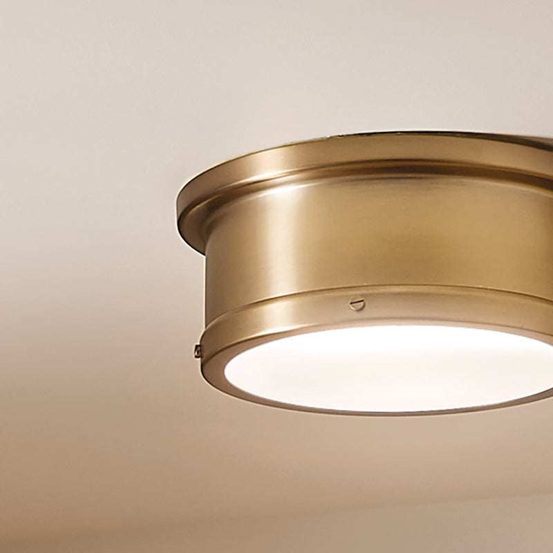 Kichler Serca 18in 3-Light Flush Mount | Polished Nickel Steel | Bathroom & Hallway | Damp Rated | Model 52541PN