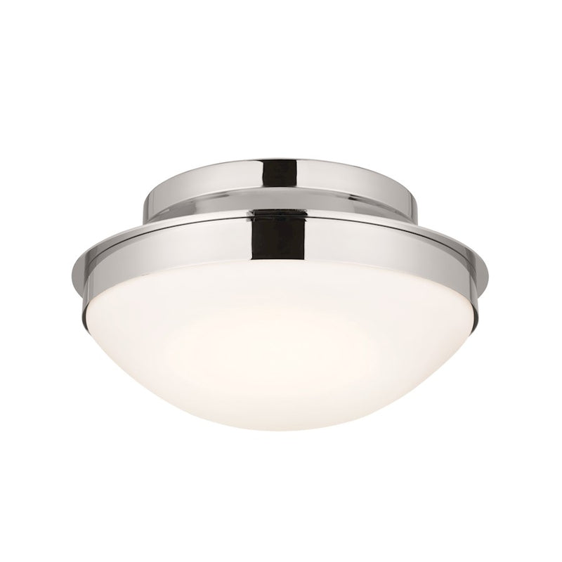 Kichler Bretta 8in 3-Light Flush Mount | Updated Traditional Black and Satin Etched Cased Opal Glass | Damp Location Bathroom | Model 52545BK