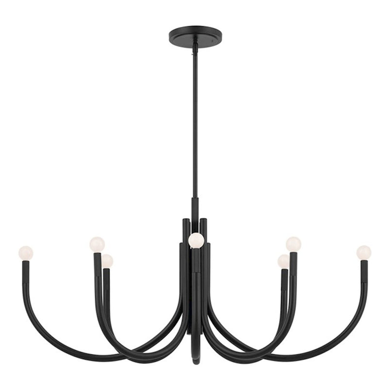 Kichler Odensa 46in 8-Light Oval Chandelier | Soft Modern Champagne Bronze Steel | Living Room & Dining Room | 46 x 21 x 23 in | Model 52553CPZ