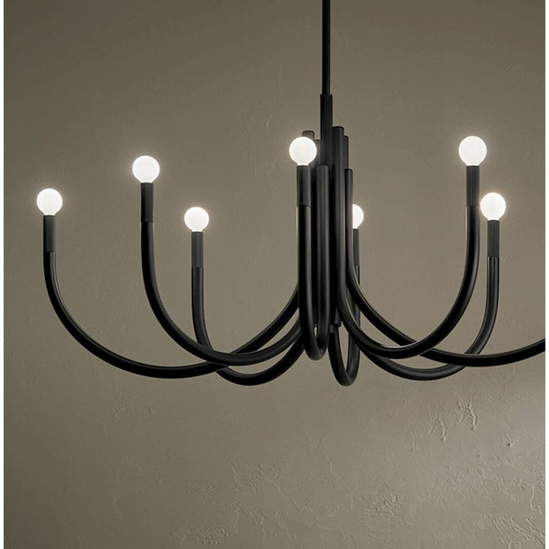 Kichler Odensa 46in 8-Light Oval Chandelier | Soft Modern Champagne Bronze Steel | Living Room & Dining Room | 46 x 21 x 23 in | Model 52553CPZ
