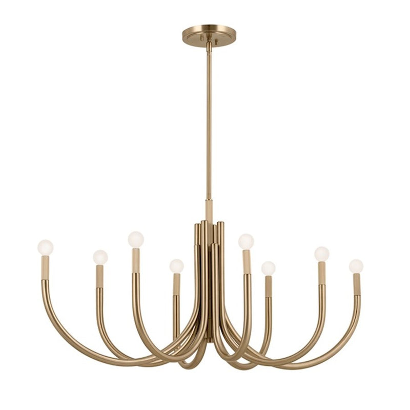 Kichler Odensa 46in 8-Light Oval Chandelier | Soft Modern Champagne Bronze Steel | Living Room & Dining Room | 46 x 21 x 23 in | Model 52553CPZ