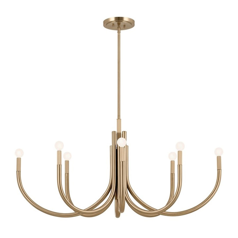 Kichler Odensa 46in 8-Light Oval Chandelier | Soft Modern Champagne Bronze Steel | Living Room & Dining Room | 46 x 21 x 23 in | Model 52553CPZ