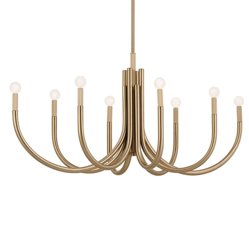 Kichler Odensa 46in 8-Light Oval Chandelier | Soft Modern Champagne Bronze Steel | Living Room & Dining Room | 46 x 21 x 23 in | Model 52553CPZ