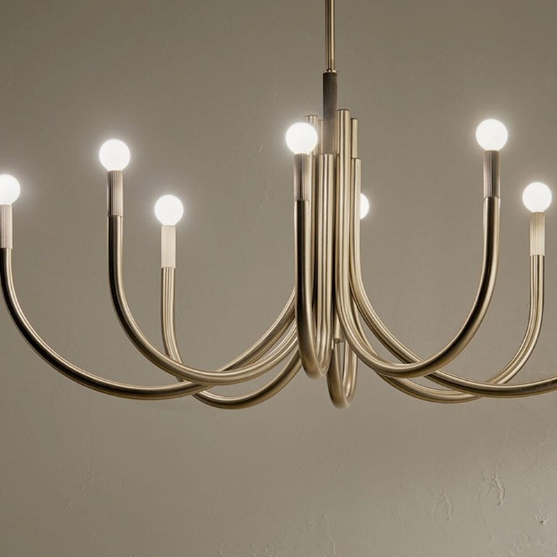 Kichler Odensa 46in 8-Light Oval Chandelier | Soft Modern Champagne Bronze Steel | Living Room & Dining Room | 46 x 21 x 23 in | Model 52553CPZ