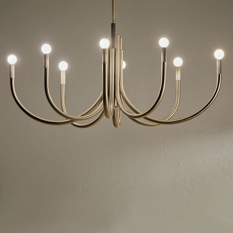Kichler Odensa 46in 8-Light Oval Chandelier | Soft Modern Champagne Bronze Steel | Living Room & Dining Room | 46 x 21 x 23 in | Model 52553CPZ