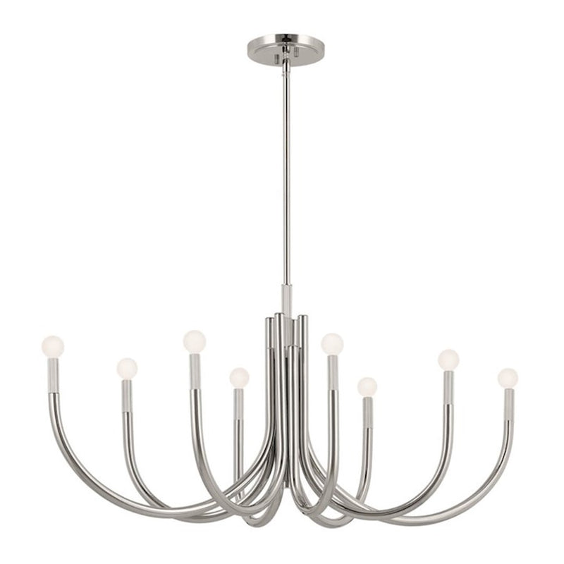 Kichler Odensa 46in 8-Light Oval Chandelier | Soft Modern Champagne Bronze Steel | Living Room & Dining Room | 46 x 21 x 23 in | Model 52553CPZ