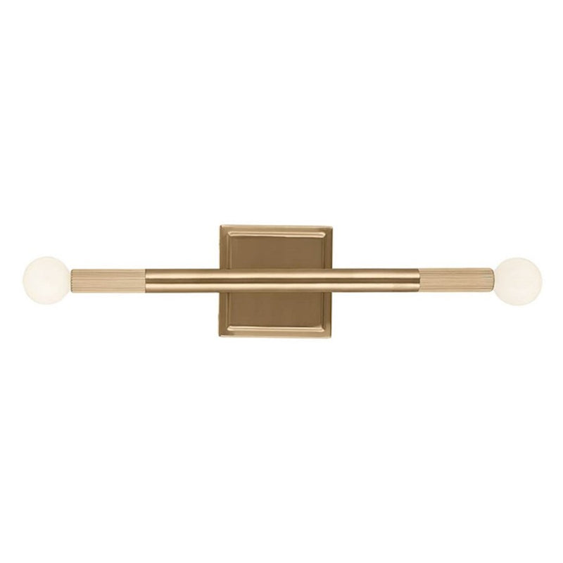 Kichler Odensa 17in 2-Light Wall Sconce | Soft Modern Polished Nickel Steel | Bathroom & Hallway Accent | 5 x 17 in, Damp Rated | Model 52556PN