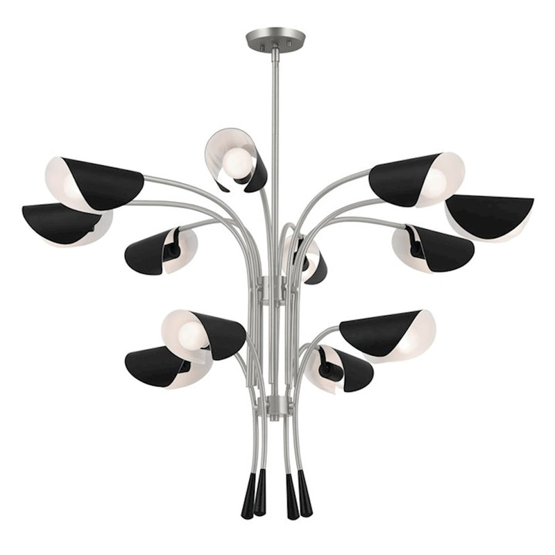 Kichler Arcus Chandelier, Satin Nickel/Black
