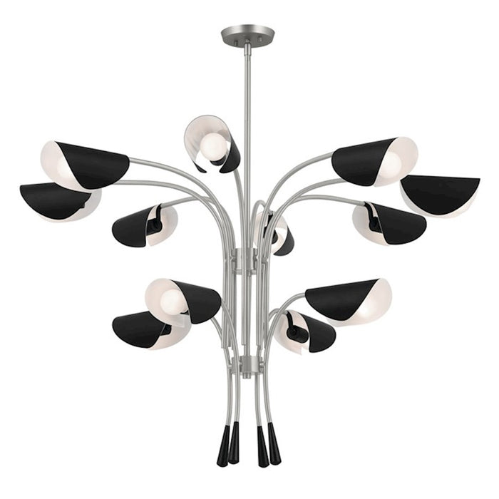 Kichler Arcus Chandelier, Satin Nickel/Black