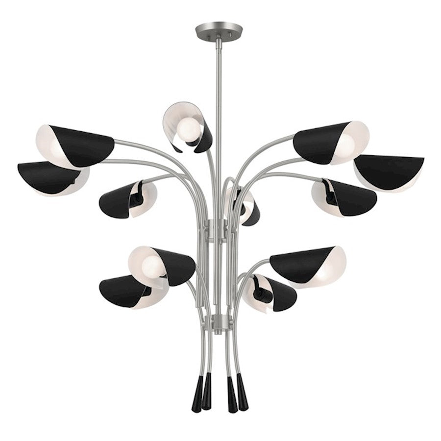 Kichler Arcus Chandelier, Satin Nickel/Black