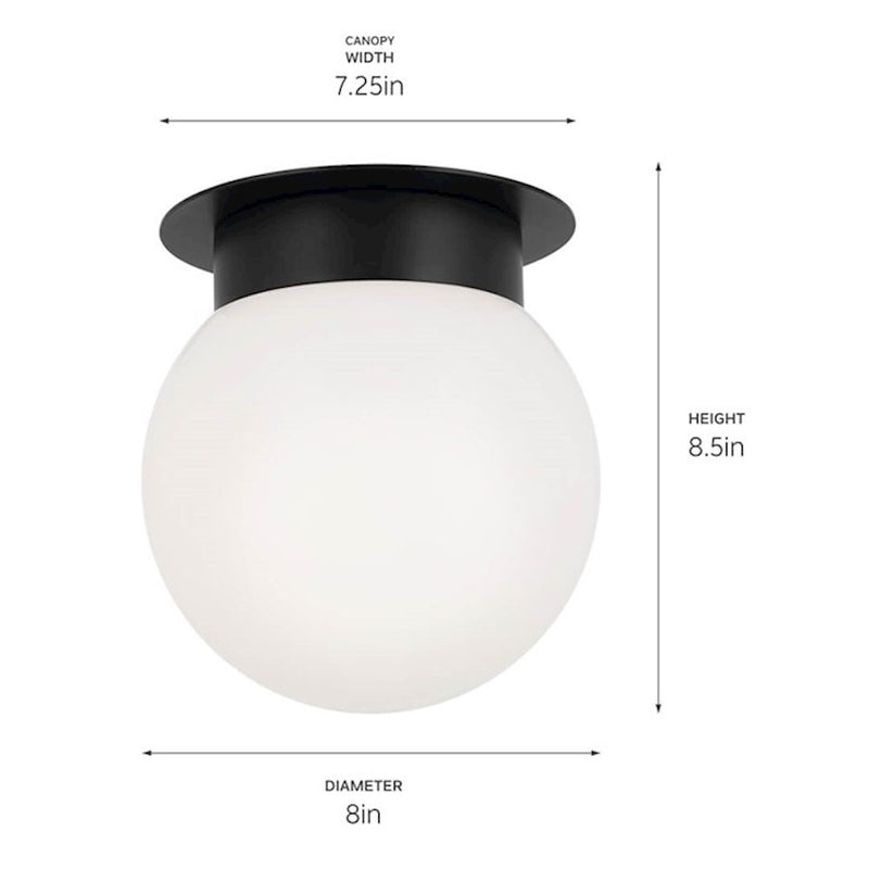 Kichler Albers 8in 1-Light Flush Mount | Soft Modern Champagne Bronze and Opal Glass | Hallway & Bedroom | 8.5 in H | Model 52586CPZ
