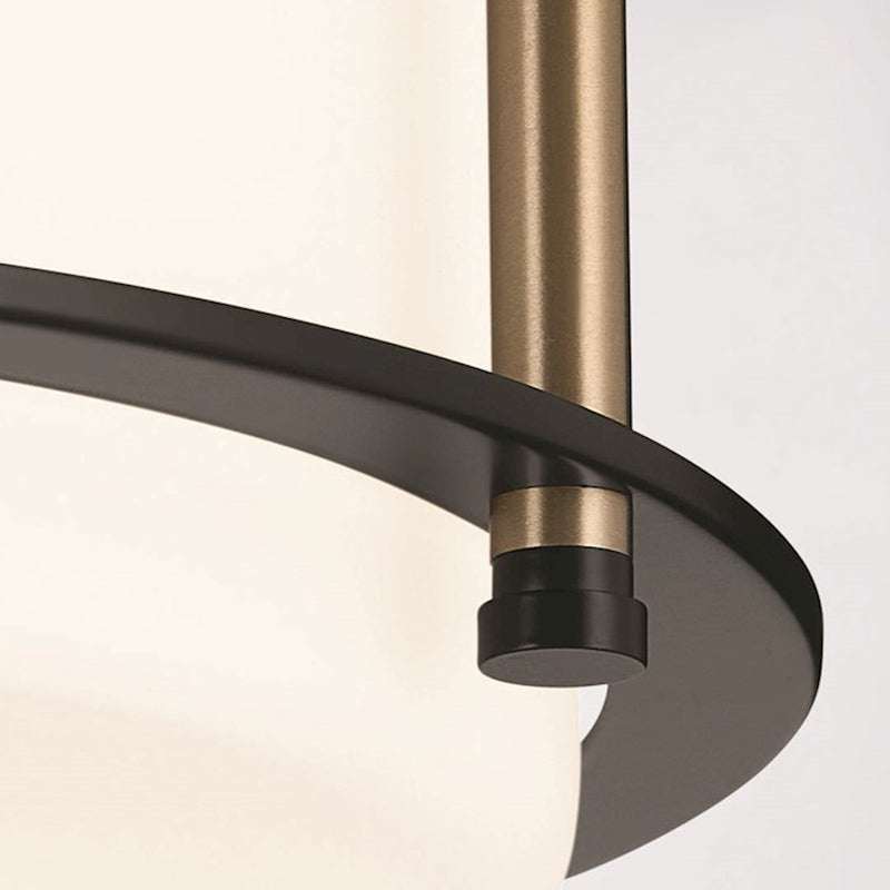 Kichler Brit 18in 4-Light Flush Mount | Industrial Champagne Bronze Steel and Satin Etched Cased Opal Glass | Bedroom & Living Room | Model 52597CPZ