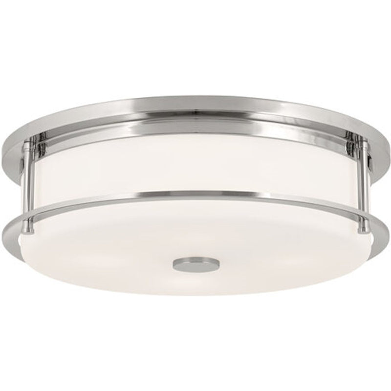 Kichler Brit 18in 4-Light Flush Mount | Industrial Champagne Bronze Steel and Satin Etched Cased Opal Glass | Bedroom & Living Room | Model 52597CPZ