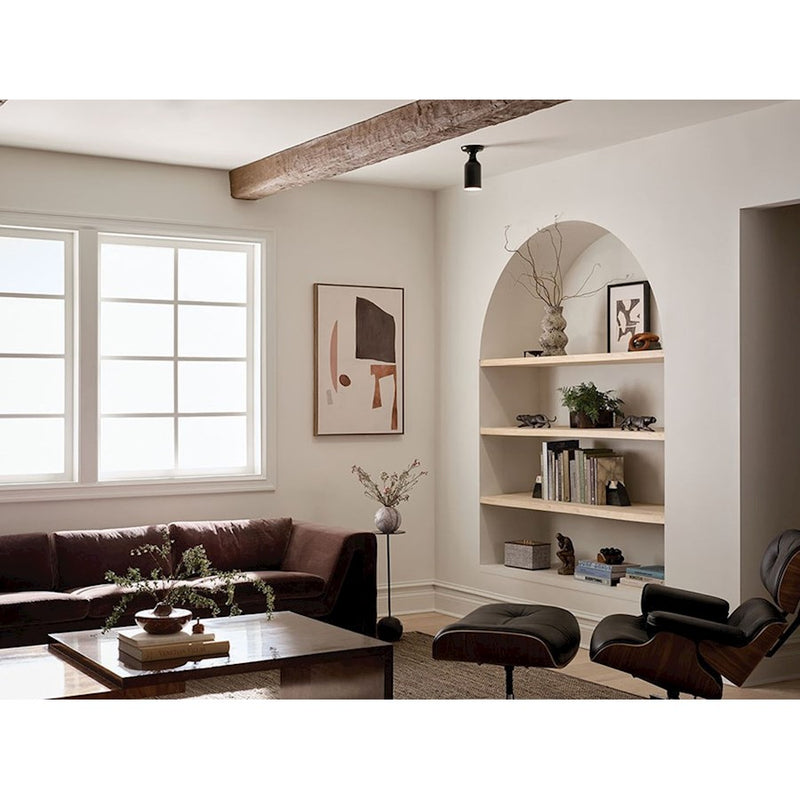 Kichler Sisu 9in 1-Light Semi Flush Mount | Scandinavian Champagne Bronze Steel | Bedroom & Hallway Accent | H 9 in | Model 52598CPZ