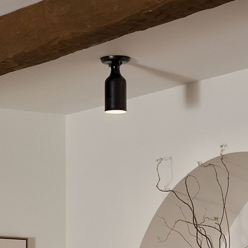Kichler Sisu 9in 1-Light Semi Flush Mount | Scandinavian Champagne Bronze Steel | Bedroom & Hallway Accent | H 9 in | Model 52598CPZ