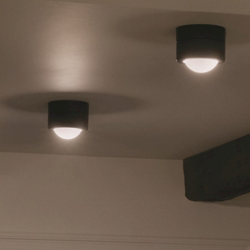 Kichler Tibbi 6in 1-Light LED Flush Mount | Minimalist Champagne Bronze Steel and Opal Glass | Hallway & Bedroom Ceiling Light | Model 52600CPZ