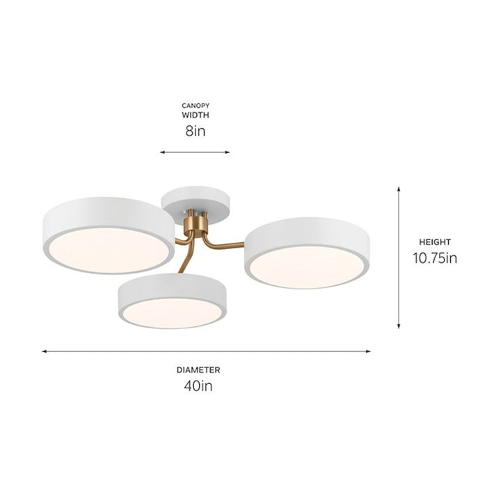 Kichler Sago 40" 3 Light Semi Flush Mount