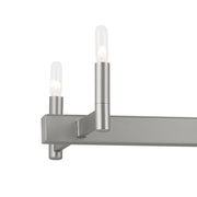 Kichler Erzo 50in 10-Light Linear Chandelier | Mid-Century Modern Satin Nickel Steel | Dining Room & Kitchen Island | Model 52614SN
