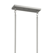 Kichler Erzo 50in 10-Light Linear Chandelier | Mid-Century Modern Satin Nickel Steel | Dining Room & Kitchen Island | Model 52614SN