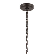 Kichler Winslow 26in 6-Light Chandelier | Industrial Olde Bronze and Clear Seeded Glass | Dining Room & Entryway | 26 x 26 x 16.5 in | Model 52616OZ