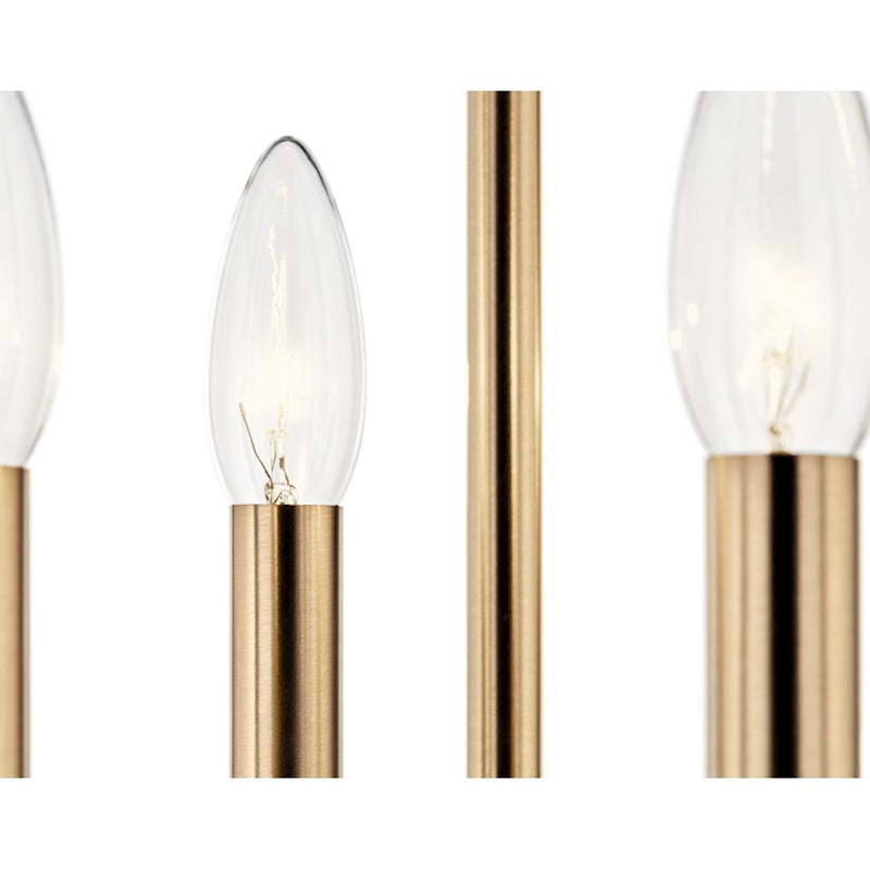 Kichler Delvin 24in 4-Light Pendant | Updated Traditional Champagne Bronze and Clear Glass | Kitchen Island & Dining Room | Model 52619CPZWH