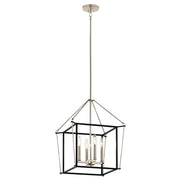 Kichler Eisley 16in 4-Light Foyer Pendant | Modern Polished Nickel Steel | Foyer & Entryway | 16 x 16 x 21.25 in | Model 52626PN