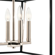 Kichler Eisley 16in 4-Light Foyer Pendant | Modern Polished Nickel Steel | Foyer & Entryway | 16 x 16 x 21.25 in | Model 52626PN