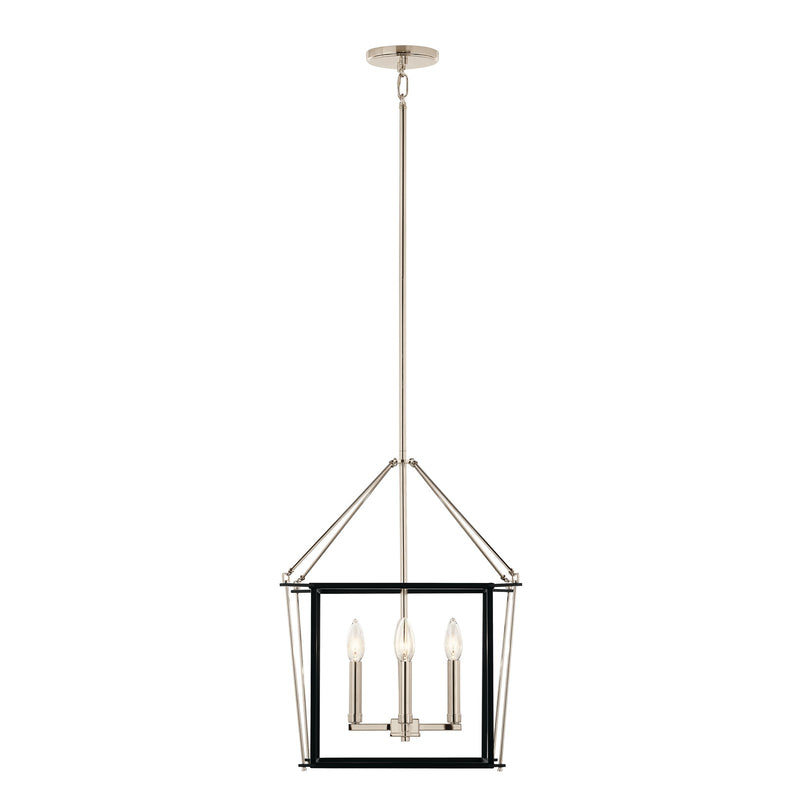 Kichler Eisley 16in 4-Light Foyer Pendant | Modern Polished Nickel Steel | Foyer & Entryway | 16 x 16 x 21.25 in | Model 52626PN