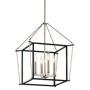 Kichler Eisley 16in 4-Light Foyer Pendant | Modern Polished Nickel Steel | Foyer & Entryway | 16 x 16 x 21.25 in | Model 52626PN