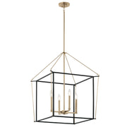Kichler Eisley 22in 4-Light Foyer Pendant | Modern Champagne Bronze Steel | Entryway & Open Foyer | 22 x 22 x 30 in | Model 52627CPZ