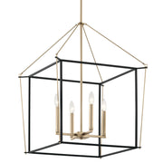 Kichler Eisley 22in 4-Light Foyer Pendant | Modern Champagne Bronze Steel | Entryway & Open Foyer | 22 x 22 x 30 in | Model 52627CPZ