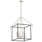 Kichler Eisley 22in 4-Light Foyer Pendant | Modern Polished Nickel Steel | Kitchen Island & Entryway | 22 x 22 x 30 in | Model 52627PN