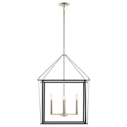 Kichler Eisley 22in 4-Light Foyer Pendant | Modern Polished Nickel Steel | Kitchen Island & Entryway | 22 x 22 x 30 in | Model 52627PN