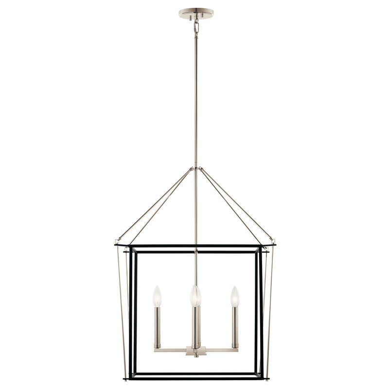 Kichler Eisley 22in 4-Light Foyer Pendant | Modern Polished Nickel Steel | Kitchen Island & Entryway | 22 x 22 x 30 in | Model 52627PN