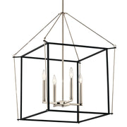 Kichler Eisley 22in 4-Light Foyer Pendant | Modern Polished Nickel Steel | Kitchen Island & Entryway | 22 x 22 x 30 in | Model 52627PN
