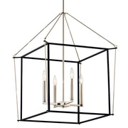 Kichler Eisley 22in 4-Light Foyer Pendant | Modern Polished Nickel Steel | Kitchen Island & Entryway | 22 x 22 x 30 in | Model 52627PN