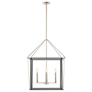 Kichler Eisley 22in 4-Light Foyer Pendant | Modern Polished Nickel Steel | Kitchen Island & Entryway | 22 x 22 x 30 in | Model 52627PN