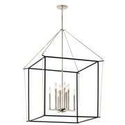 Kichler Eisley 28in 8-Light Foyer Pendant | Modern Open-Frame Polished Nickel Steel | Kitchen Island & Dining Room | 28 x 28 x 40 in | Model 52628PN
