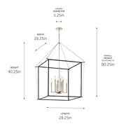 Kichler Eisley 28in 8-Light Foyer Pendant | Modern Open-Frame Polished Nickel Steel | Kitchen Island & Dining Room | 28 x 28 x 40 in | Model 52628PN