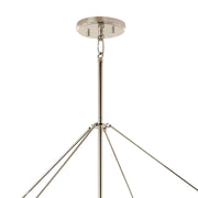 Kichler Eisley 34in 8-Light Foyer Pendant | Modern Polished Nickel Open Frame | Entryway & Stairwell | 34.75 x 34.75 x 50 in | Model 52629PN