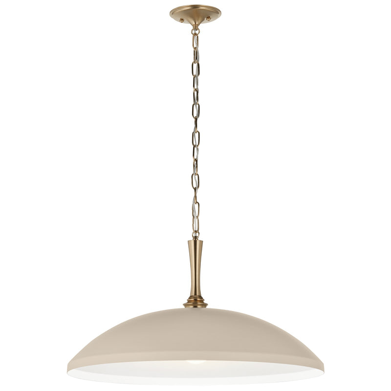 Kichler Delarosa 24in 1-Light Pendant | Traditional Greige Steel Dome Shade | Kitchen Island & Dining Room | 24 x 24 x 12.75 in | Model 52637GRG