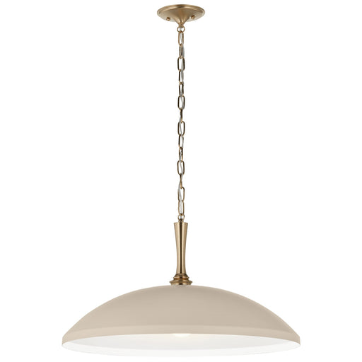 Kichler Delarosa 24in 1-Light Pendant | Traditional Greige Steel Dome Shade | Kitchen Island & Dining Room | 24 x 24 x 12.75 in | Model 52637GRG