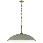 Kichler Delarosa 24in 1-Light Pendant | Traditional Heritage Green Steel Dome Shade | Kitchen Island & Dining Room | 24 x 24 x 12.75 in | Model 52637HGN